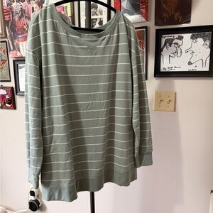Stars Above Mint Green Striped Pullover